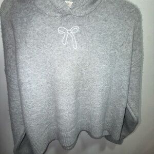 Ultra Flirt Light Gray Cowl Neck Sweater